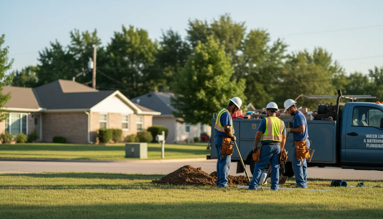 Residential water line and bathroom plumbing service in Altus, OK